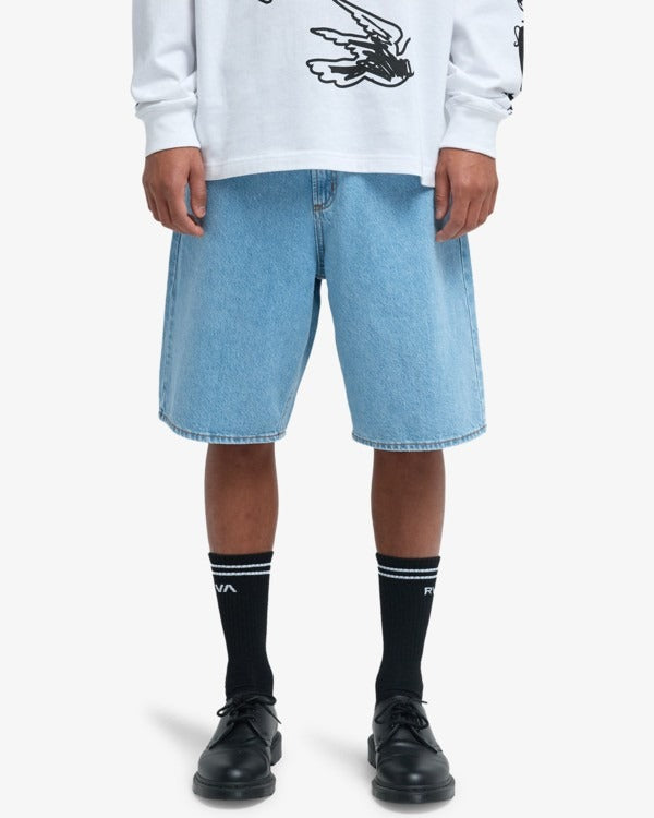 RVCA Men's Skate Denim Shorts-Bleach Wash | RVCA | - Northshore Newquay - Surf/Skate Shop