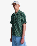 RVCA Men's Antonia Figueiredo Checker Sponge Short Sleeve Shirt-Beechnut | RVCA | - Northshore Newquay - Surf/Skate Shop