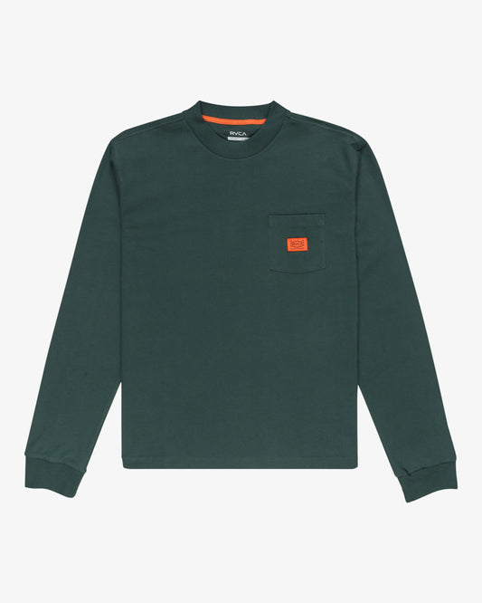 RVCA Chainmail Pocket Long Sleeves T-shirt-Hunter Green | RVCA |