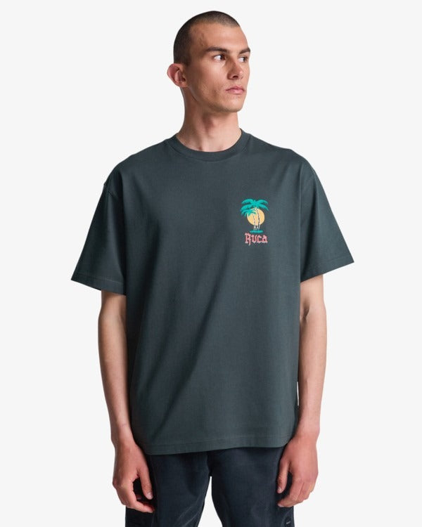 RVCA Frond Mural T-Shirt-Pirate Black S | RVCA | - Northshore Newquay - Surf/Skate Shop