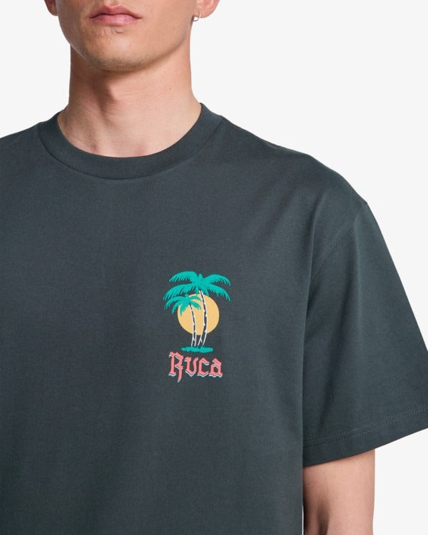 RVCA Frond Mural T-Shirt-Pirate Black | RVCA | - Northshore Newquay - Surf/Skate Shop