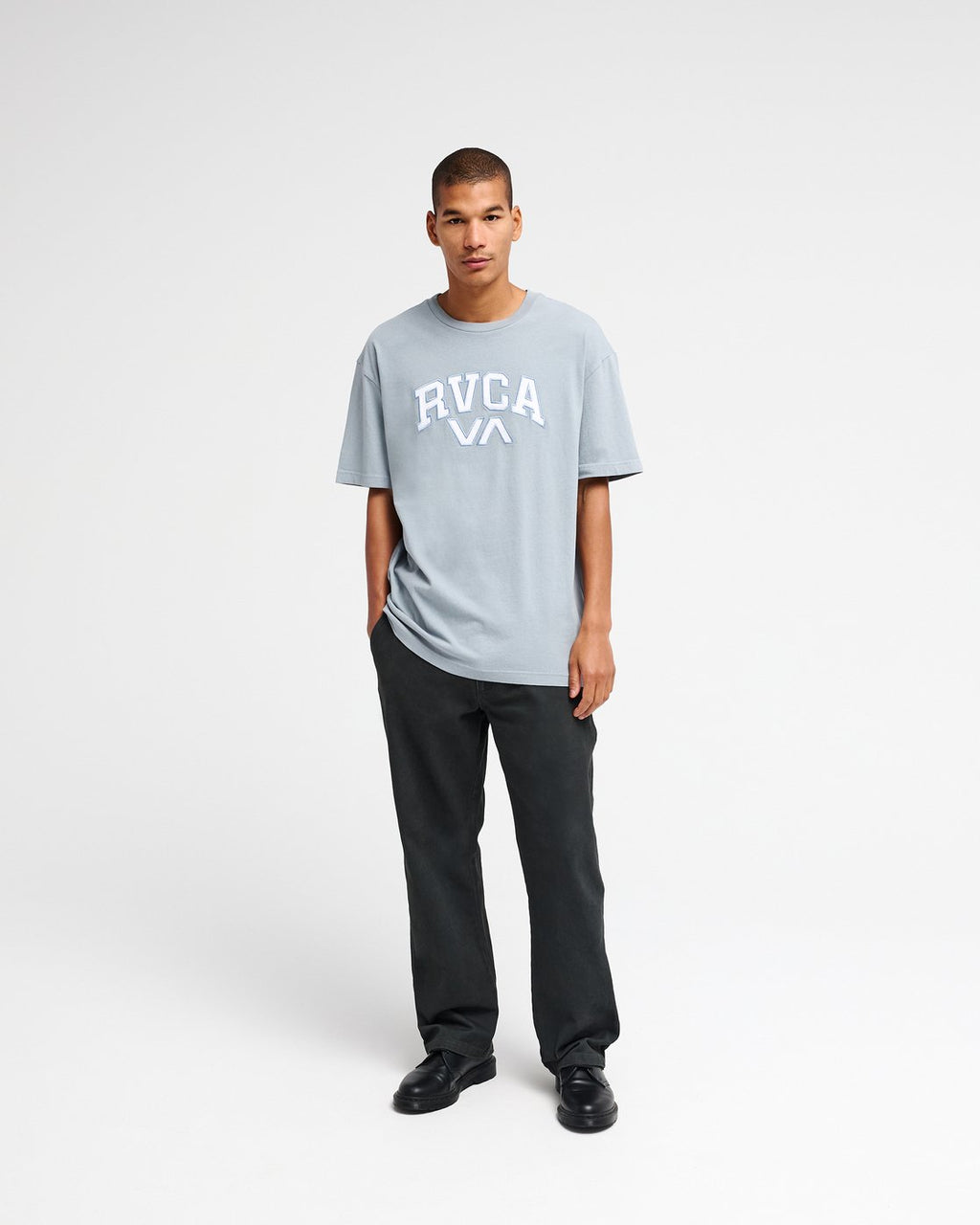 RVCA Emblem T-Shirt-Monument | RVCA | - Northshore Newquay - Surf/Skate Shop