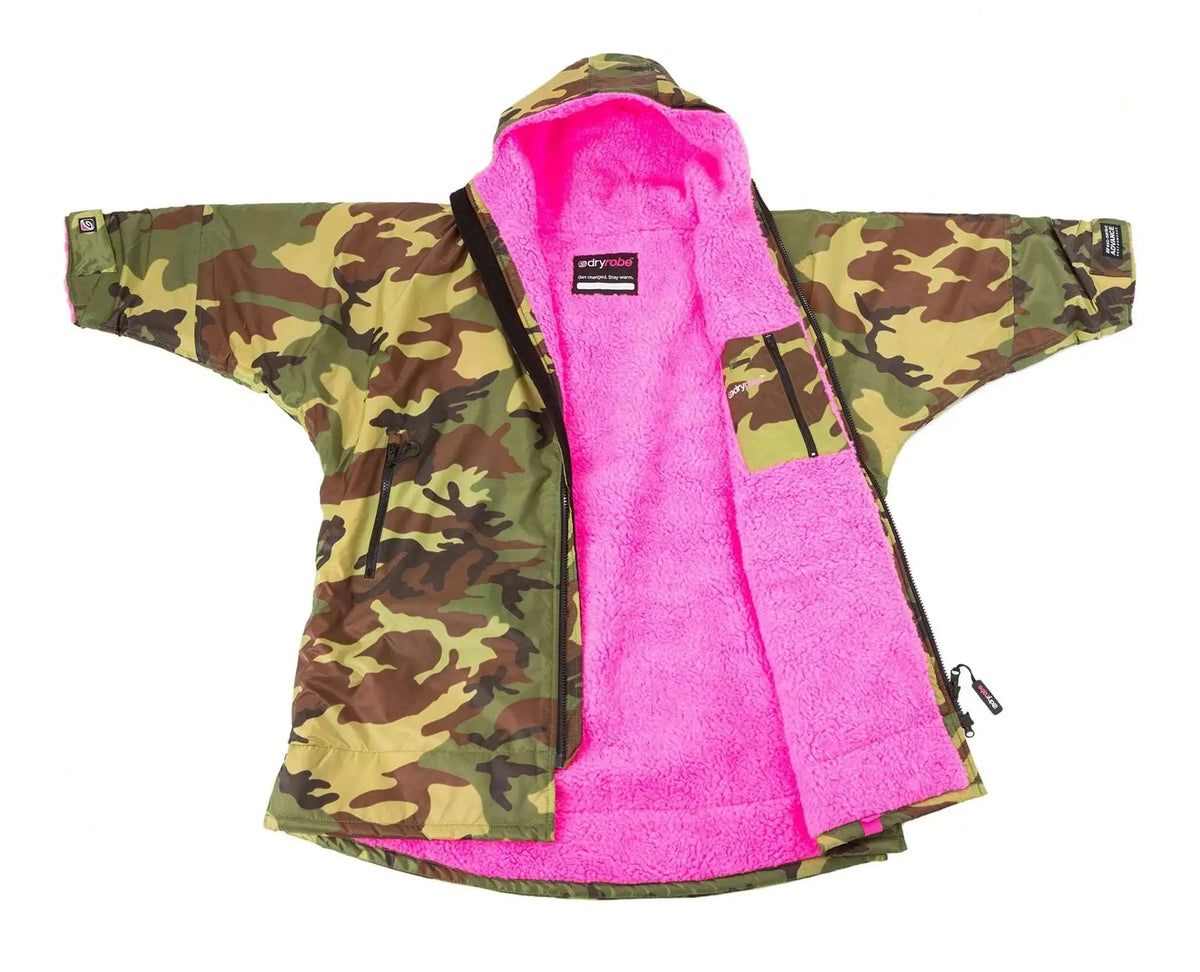DryRobe V3 Kids Long Sleeve Age 10-13 Camo Pink | Dryrobe | Dryrobe - Northshore Newquay - Surf/Skate Shop