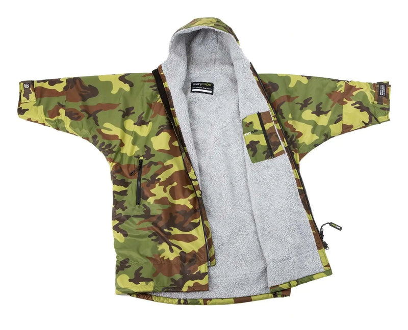 DryRobe V3 Kids Long Sleeve Age 10-13 Camo Grey | Dryrobe | Dryrobe - Northshore Newquay - Surf/Skate Shop