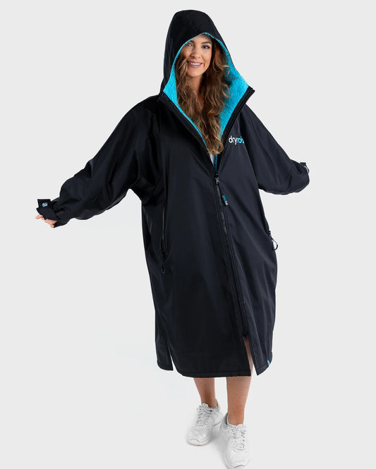 Dry Robe V3 Adult Long Sleeve Black/Blue Large | Dryrobe | Dryrobe