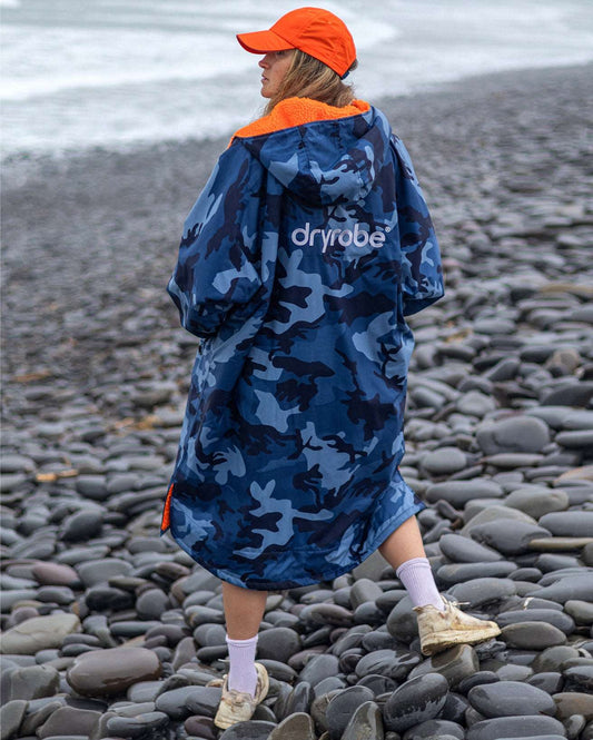 DryRobe V3 Adult Long Sleeve Blue Camo / Orange | Dryrobe | Dryrobe