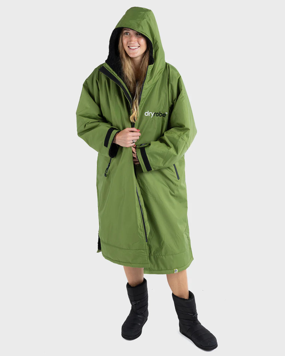 DryRobe V3 Adult Long Sleeve Forest Green / Black | Dryrobe | Dryrobe