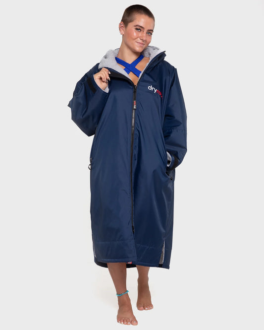 Dry Robe V3 Adult Long Sleeve Navy Blue/Grey X-Large | Dryrobe | Change Robe