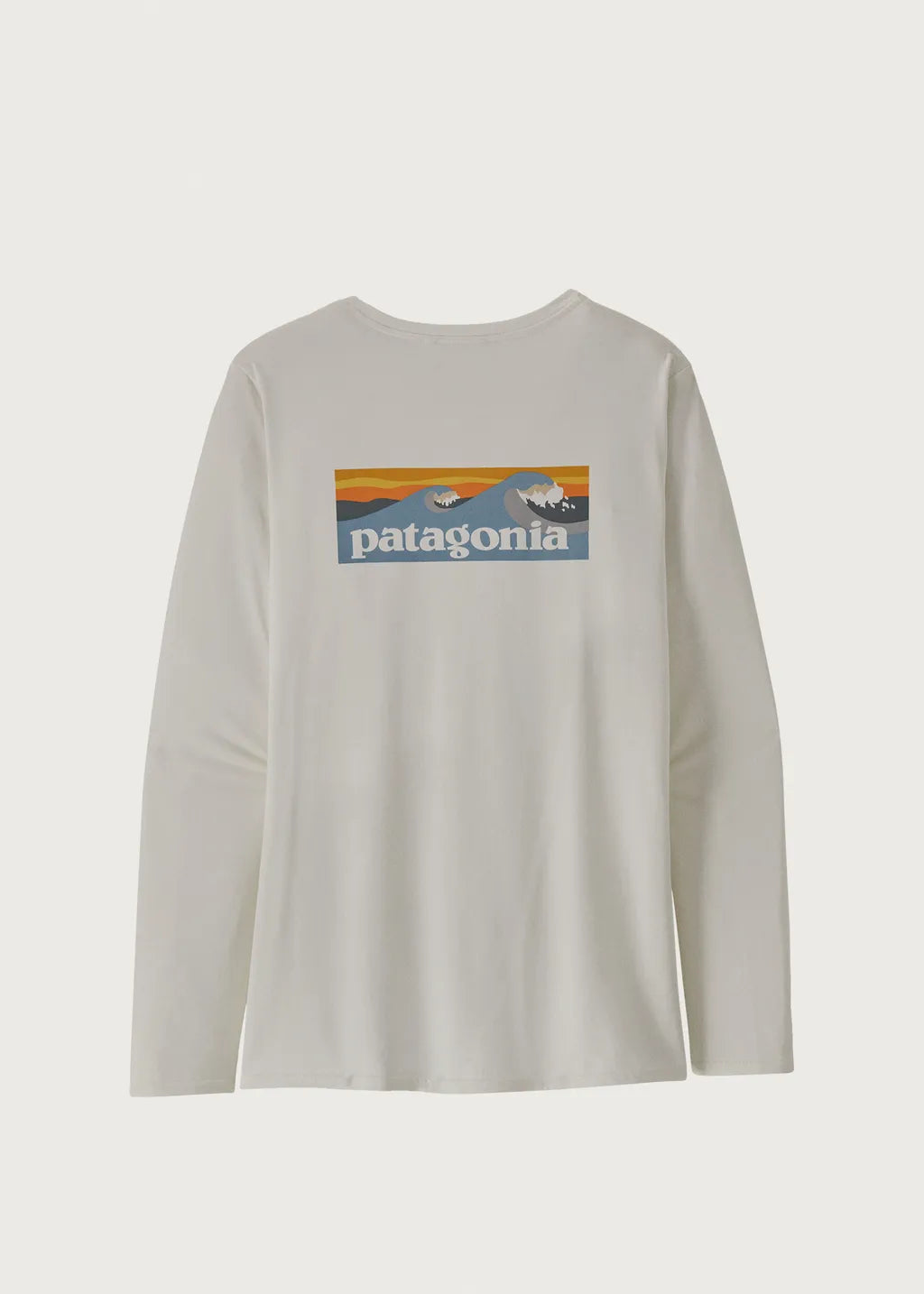 Patagonia Women's Long-Sleeved Capilene® Cool Daily Graphic Shirt Waters-Boardshort Logo-White | Patagonia |