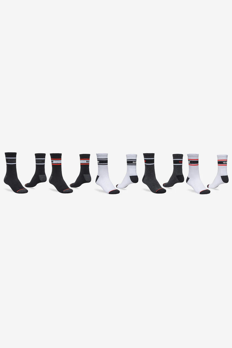Globe Triple Stripe Crew Sock 5 Pack - Assorted | Globe | Sports socks - Northshore Newquay - Surf/Skate Shop