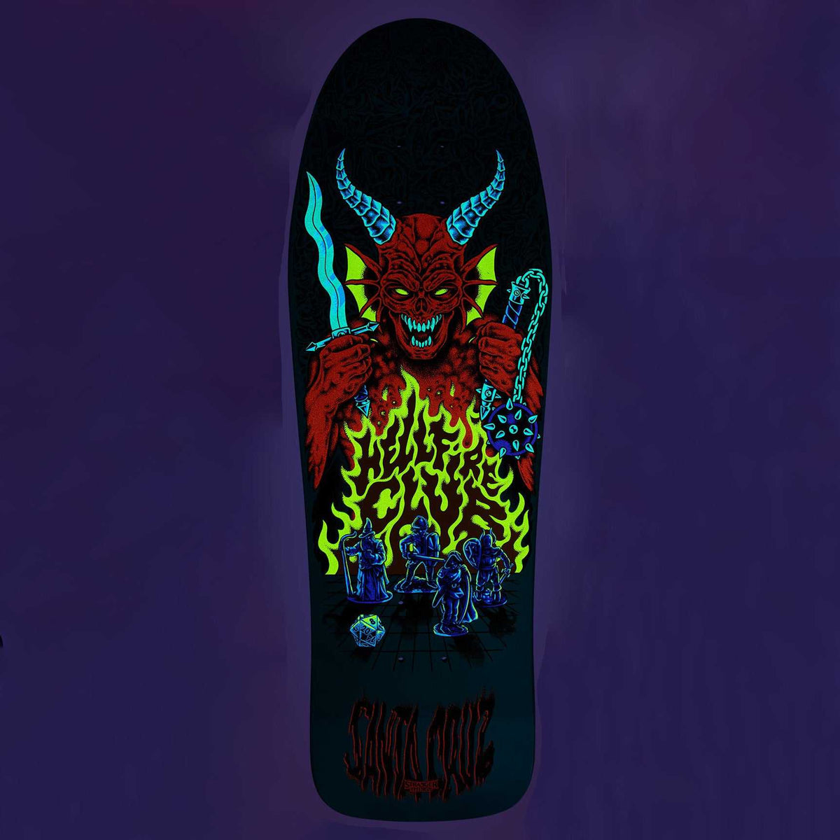 Santa Cruz Knox/Stranger Things Hellfire Pit Deck-Blue | Santa Cruz | Deck - Northshore Newquay - Surf/Skate Shop