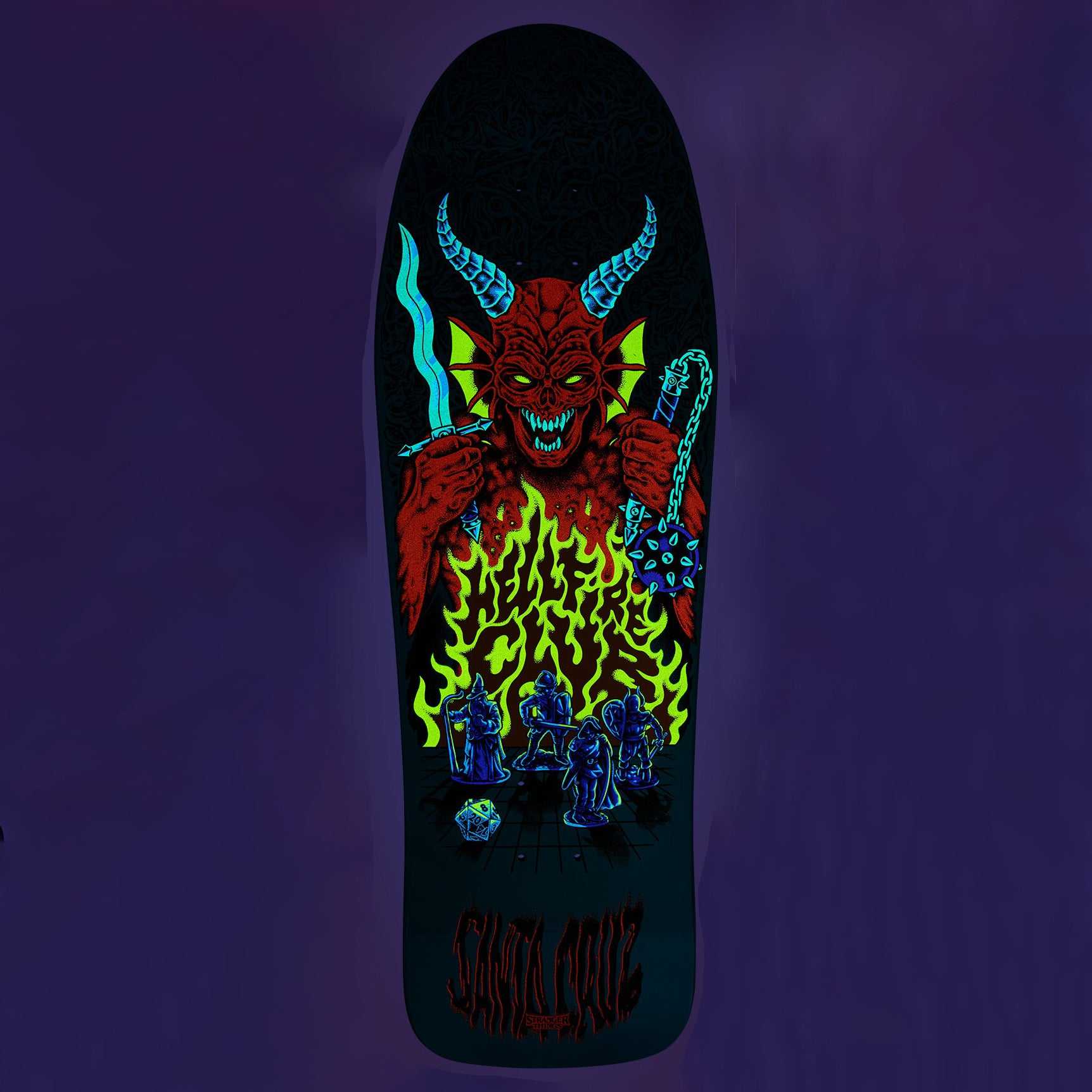 Santa Cruz Knox/Stranger Things Hellfire Pit Deck-Blue | Santa Cruz | Deck - Northshore Newquay - Surf/Skate