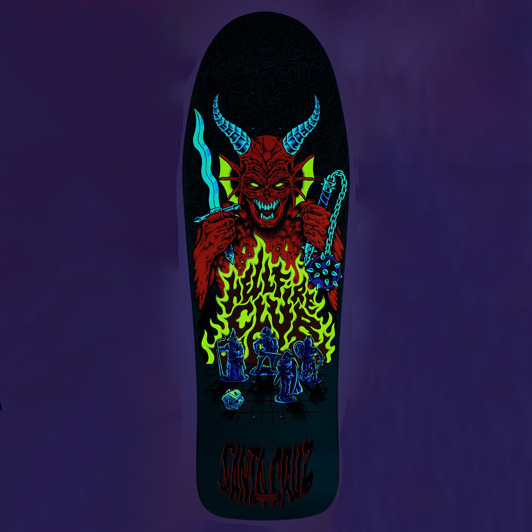 Santa Cruz Knox/Stranger Things Hellfire Pit Deck-Blue