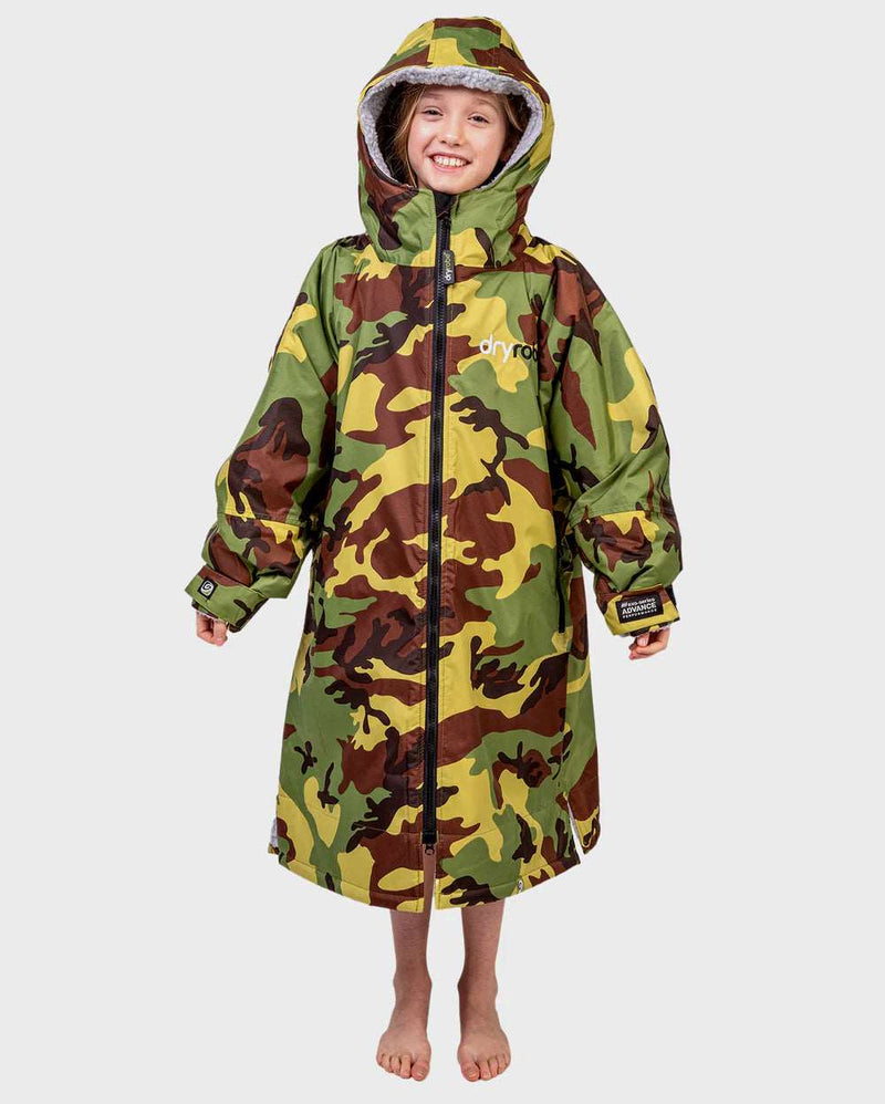 Kids DryRobe V3 Age 5-9 Camo Grey | Dryrobe | Dryrobe - Northshore Newquay - Surf/Skate Shop