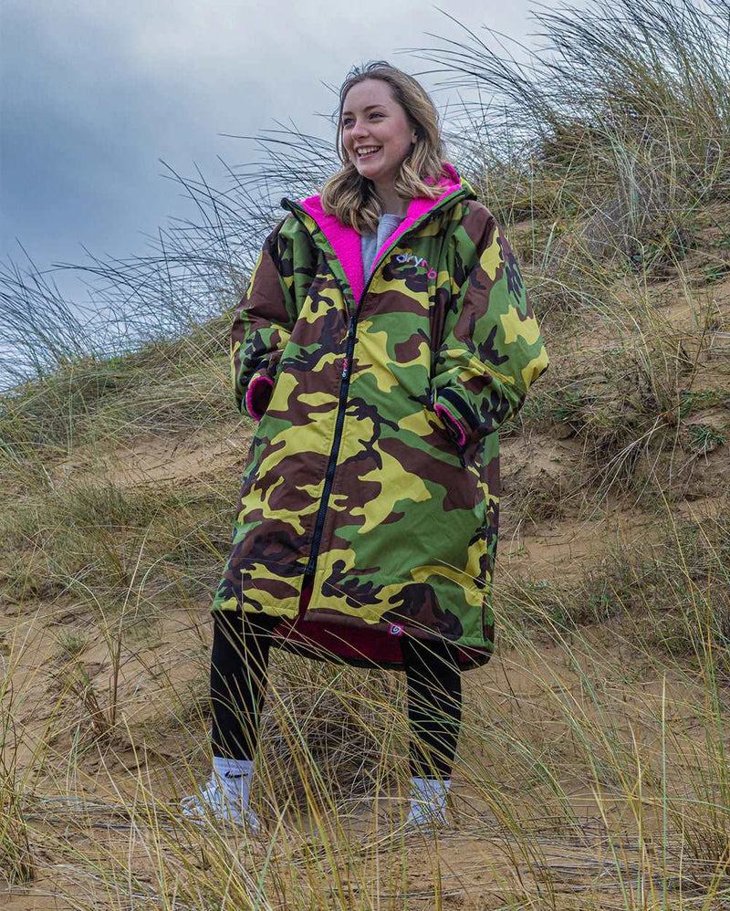 Kids DryRobe V3 Age 5-9 Camo Pink | Dryrobe | Dryrobe - Northshore Newquay - Surf/Skate Shop