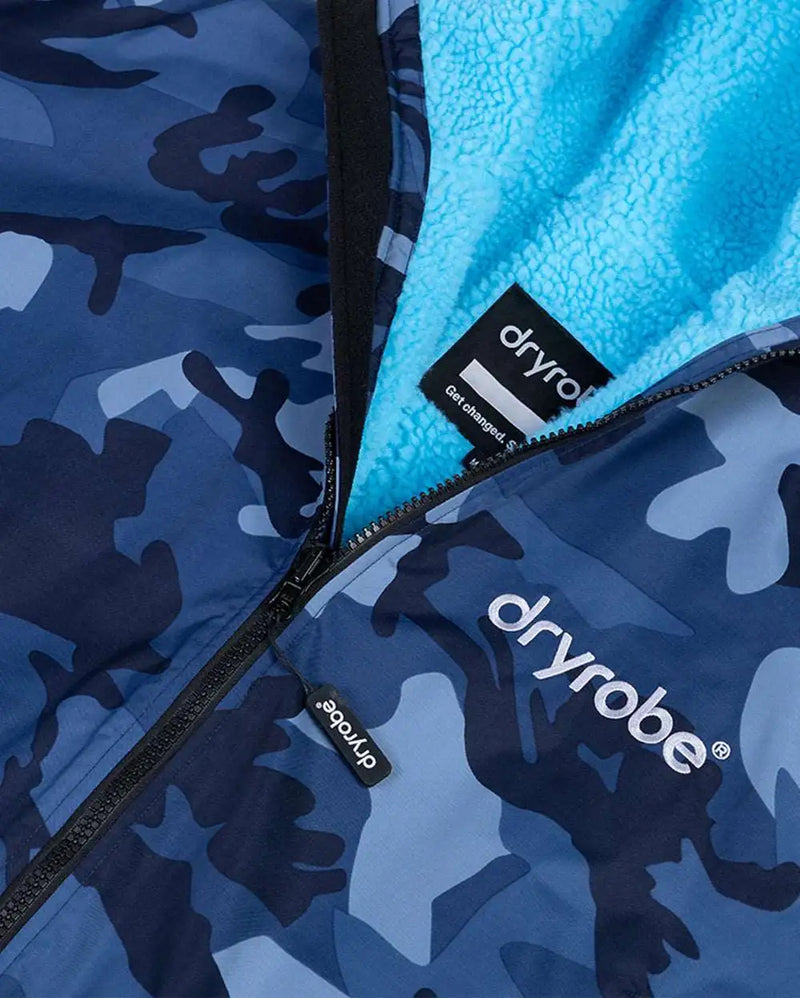 DryRobe V3 Kids Long Sleeve Age 10-13 Blue Camo Blue | Dryrobe | Dryrobe - Northshore Newquay - Surf/Skate Shop