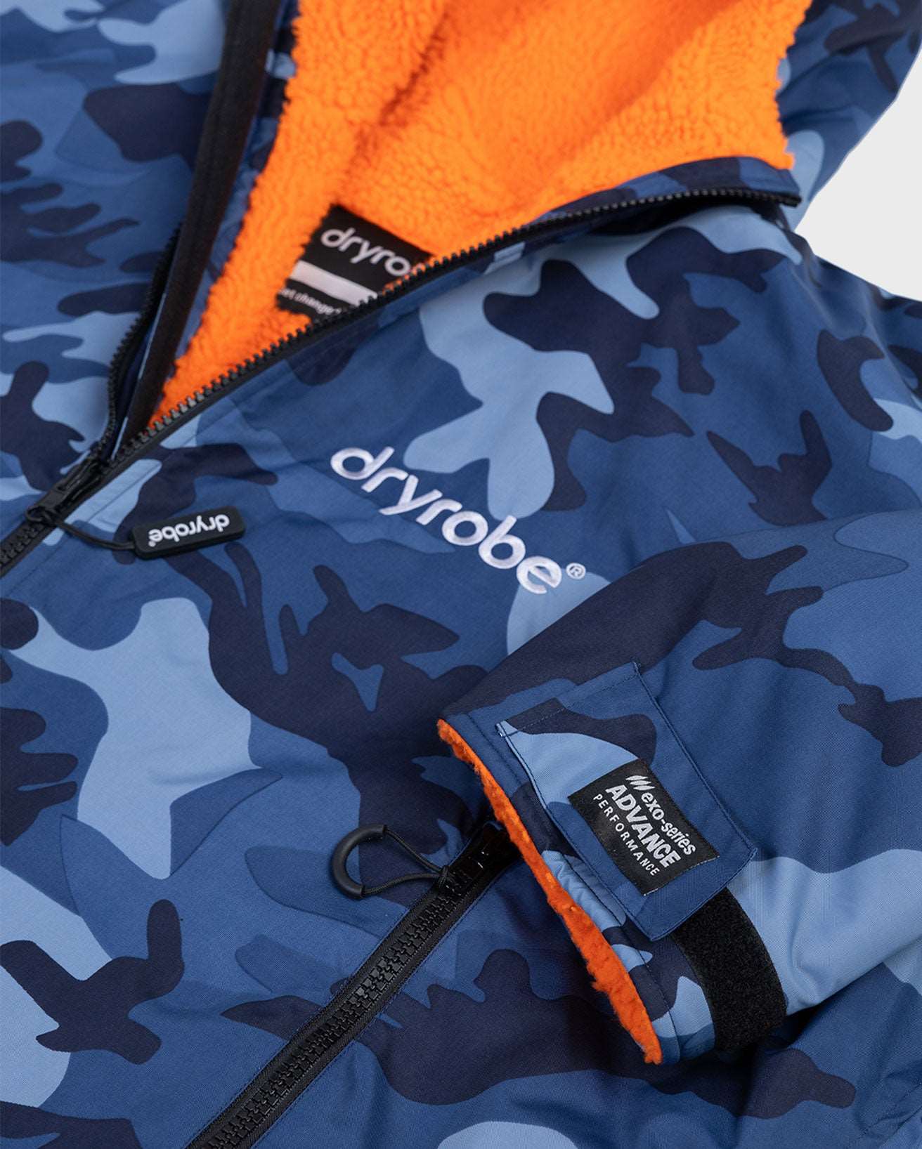 DryRobe V3 Adult Long Sleeve Blue Camo / Orange | Dryrobe | Dryrobe