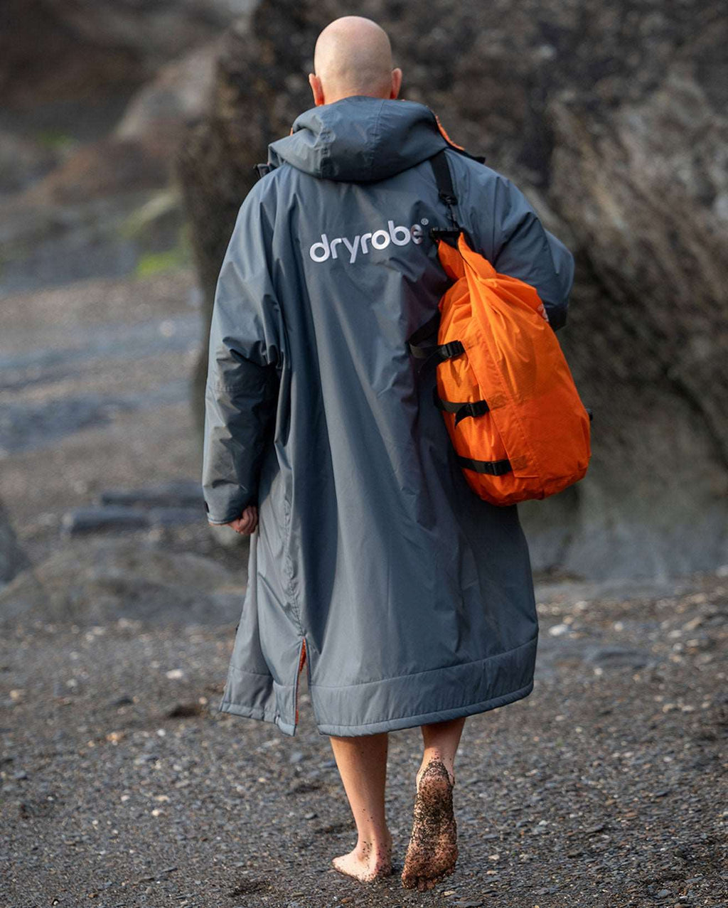 DryRobe V3 Adult Long Sleeve Dark Grey / Orange | Dryrobe | Dryrobe