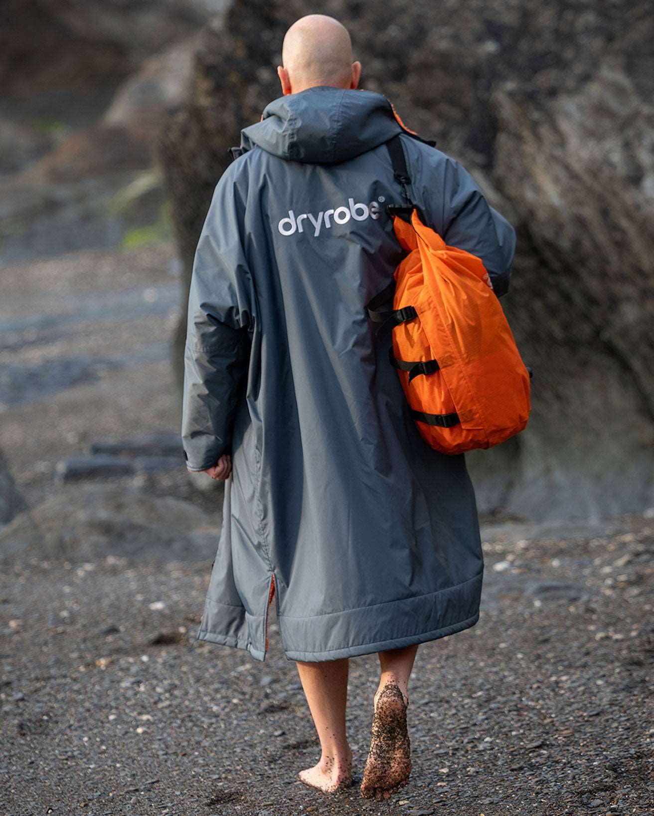 DryRobe V3 Adult Long Sleeve Dark Grey / Orange | Dryrobe | Dryrobe