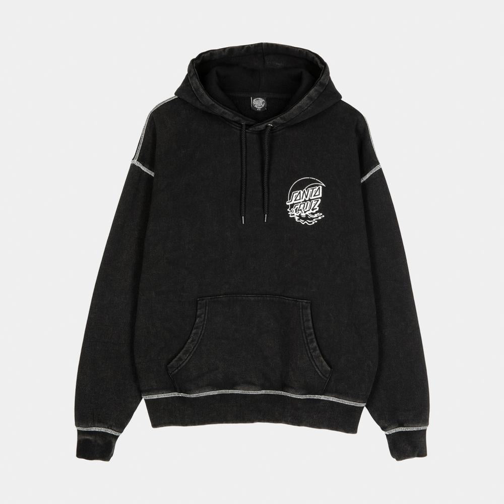 Santa Cruz Moon Dot Reflection Hood-Black Acid Wash UK14 | Santa Cruz | Hooded Sweatshirt