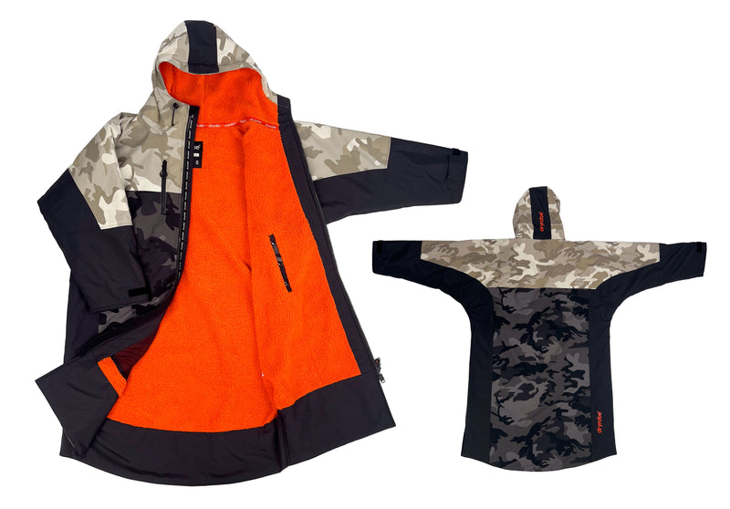 Dryrobe Nexus - Sand Camo / Orange | Dryrobe | Dryrobe - Northshore Newquay - Surf/Skate Shop