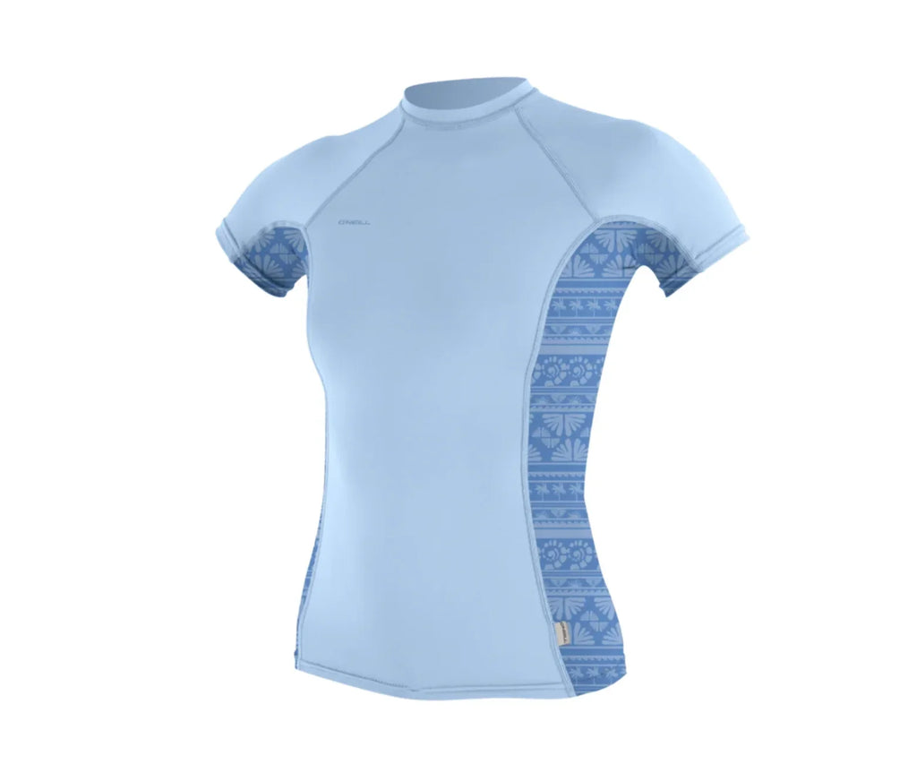 O'Neill Hyperfreak Skins S/S Rash Guard - Chambray Blue/Surf Abstract | O'neill | - Northshore Newquay - Surf/Skate Shop