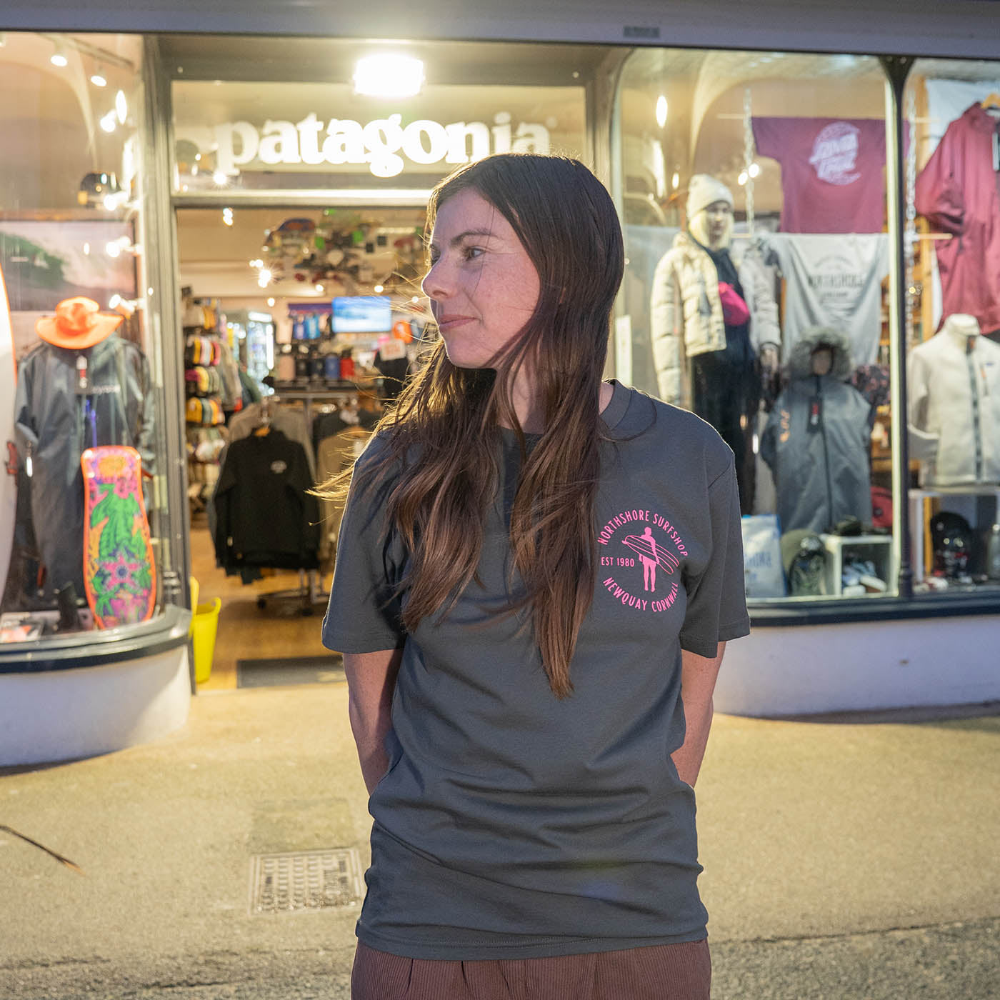 Heritage Organic Tee | Charcoal/Pink | Northshore Surf Shop | T Shirt - Northshore Newquay - Surf/Skate