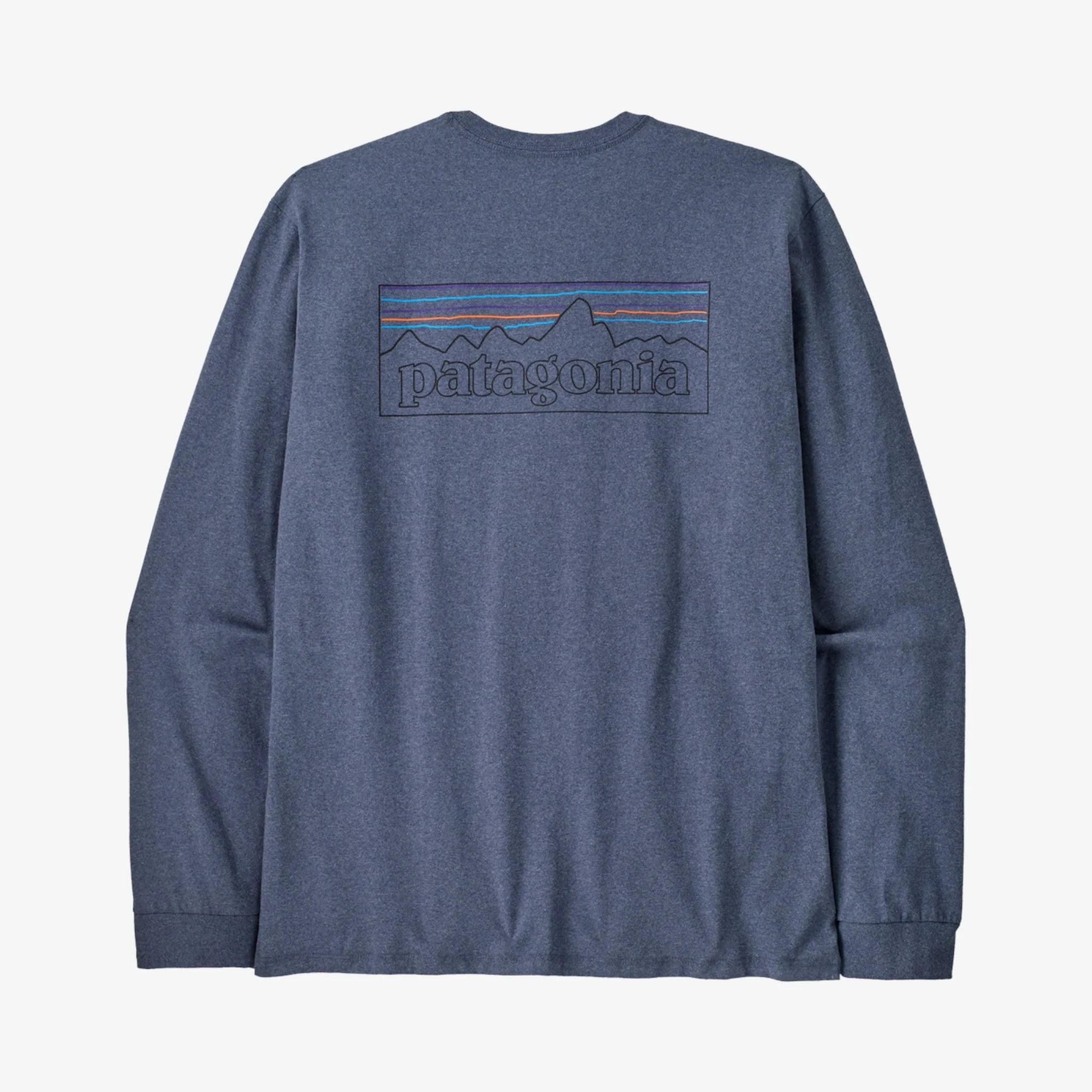 Patagonia Men's Long-Sleeved P-6 Logo Responsibili-Tee®-Current Blue