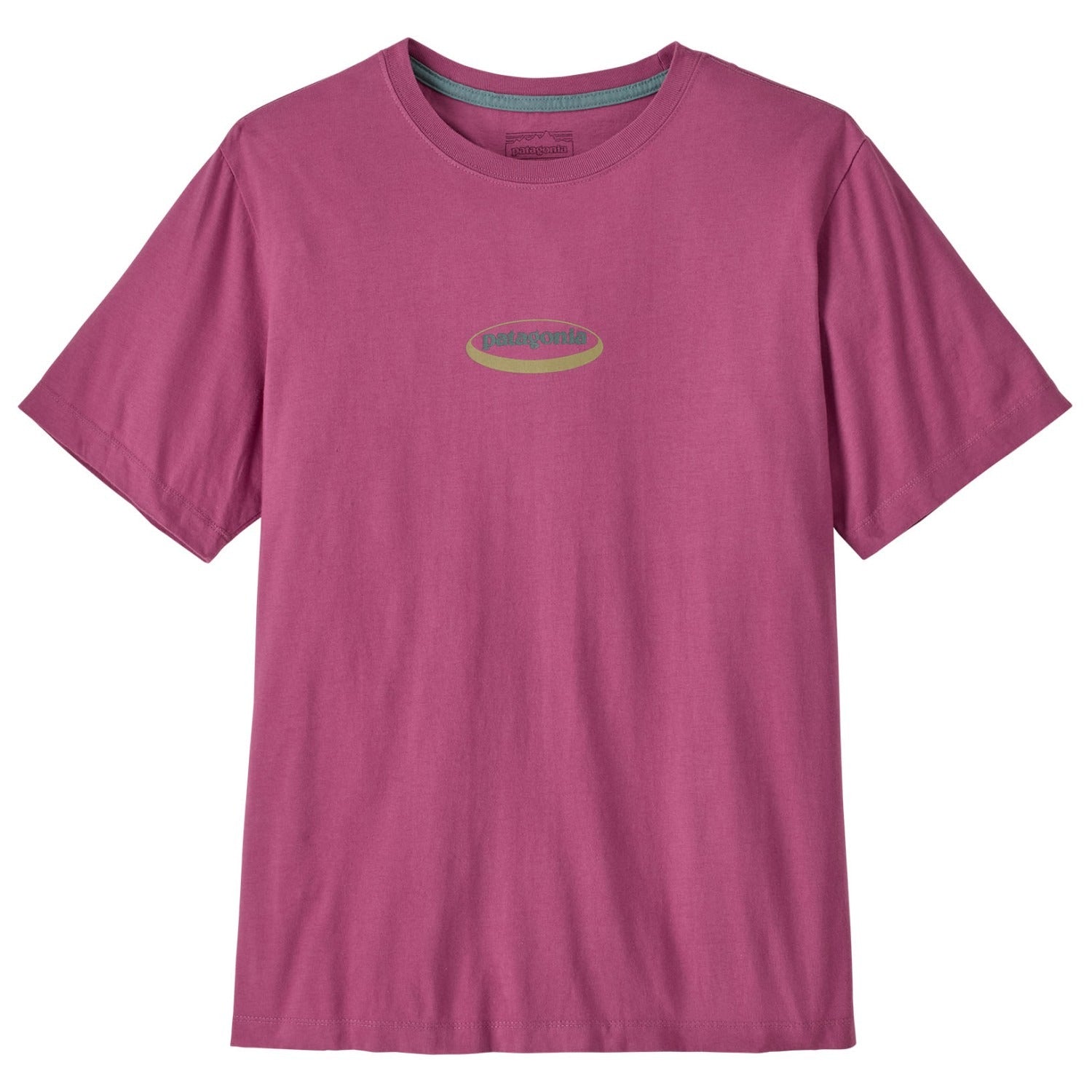 Patagonia Men's '95 Oval Logo T-Shirt- Faded Magenta | Patagonia | T Shirt - Northshore Newquay - Surf/Skate Shop