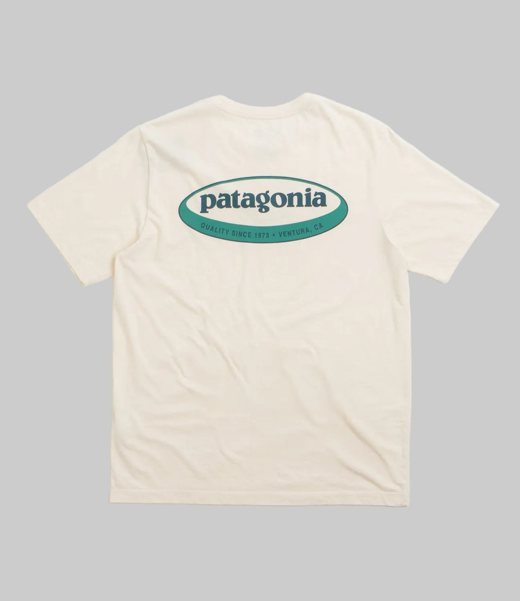 Patagonia Men's Midweight '95 Oval Logo Pocket Tee-Undyed Natural | Patagonia | T Shirt - Northshore Newquay - Surf/Skate Shop