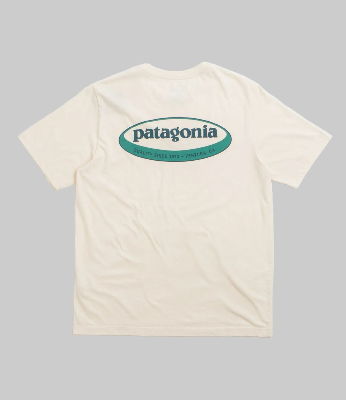 Patagonia Men's Midweight '95 Oval Logo Pocket Tee-Undyed Natural | Patagonia | T Shirt - Northshore Newquay - Surf/Skate Shop