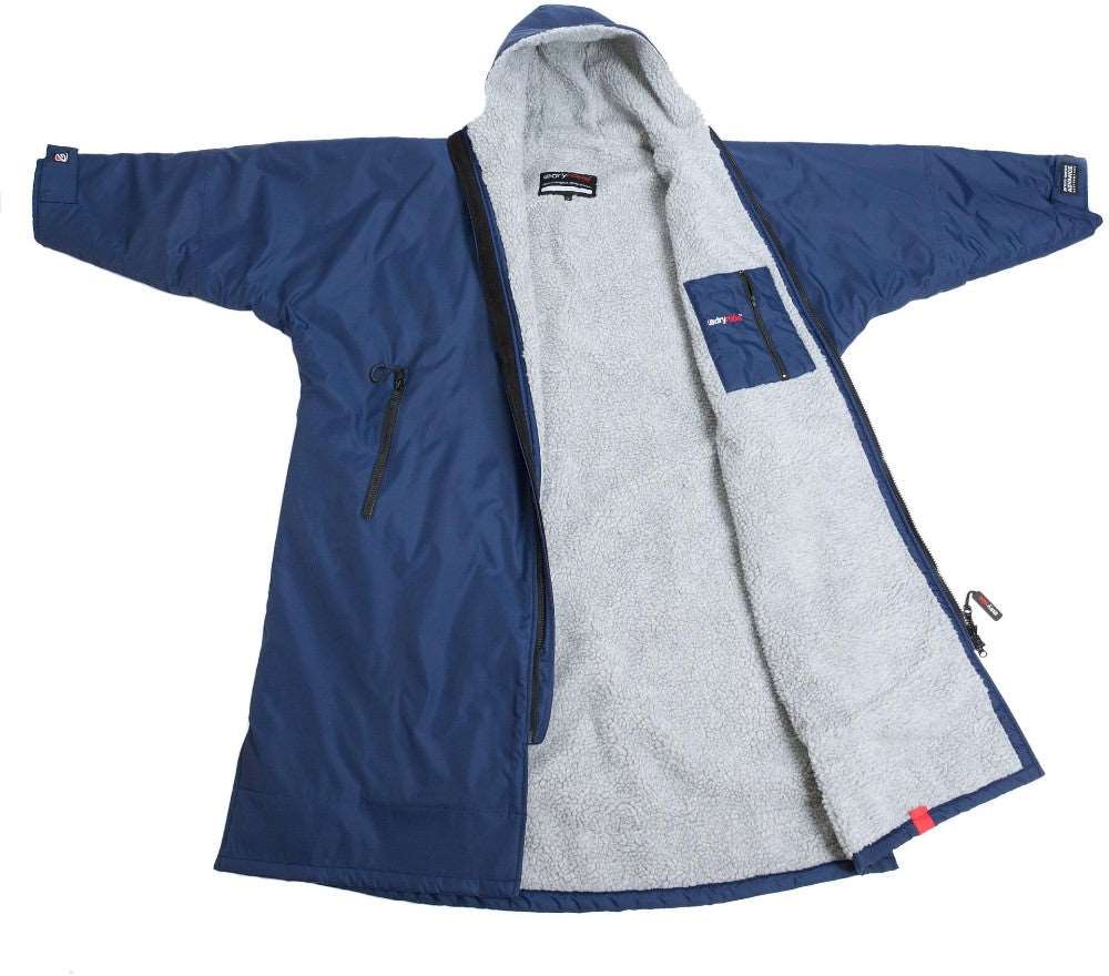 DryRobe V3 Kids Long Sleeve Age 10-13 Navy Grey | Dryrobe | Dryrobe - Northshore Newquay - Surf/Skate Shop