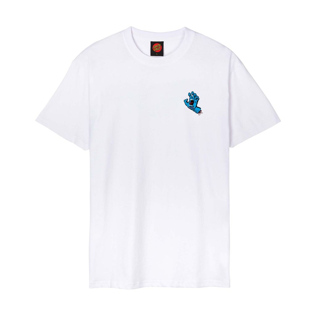 Santa Cruz Screaming Hand Chest Logo Tshirt-White