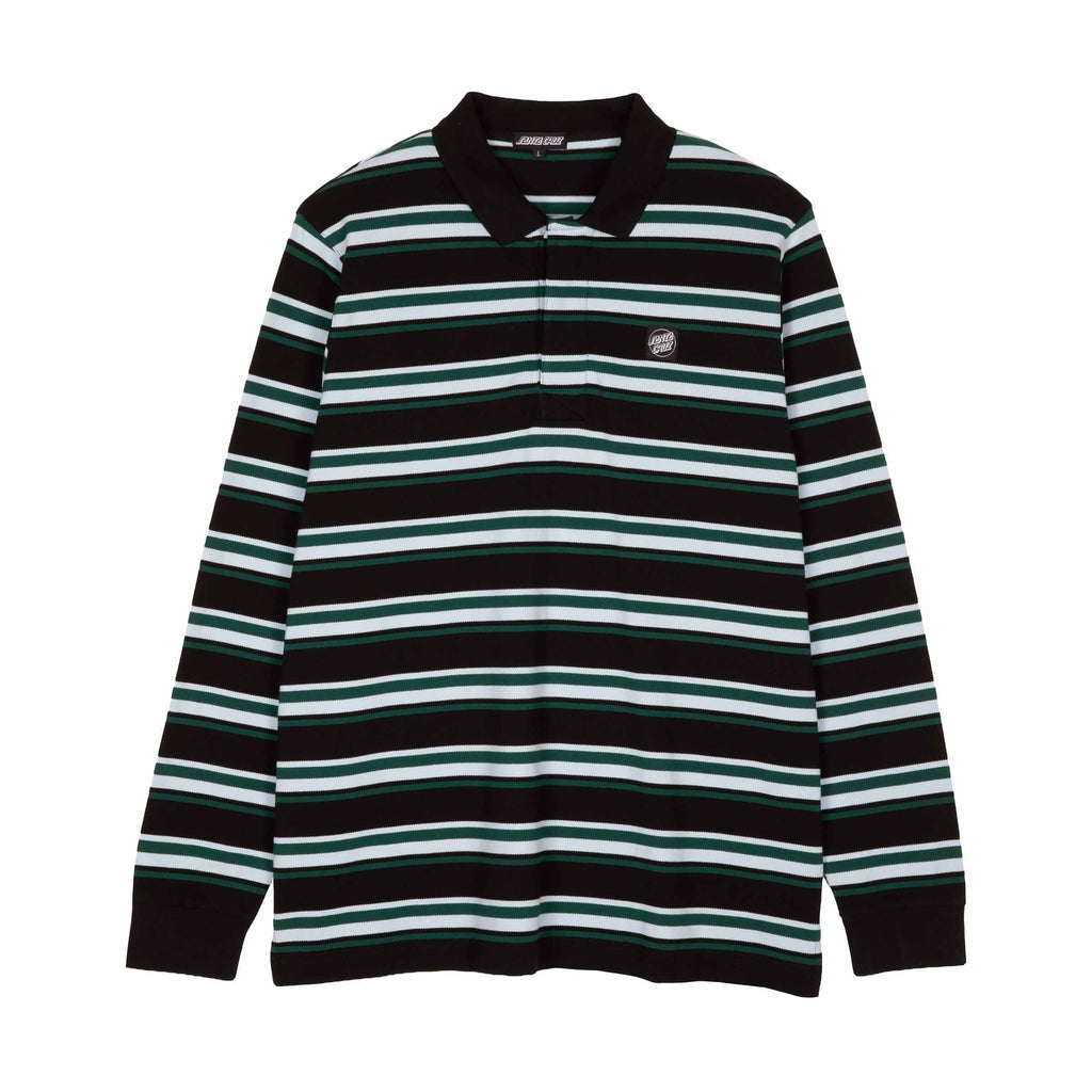 Santa Cruz Cera Long Sleeve Polo-Black/Fresh | Santa Cruz | - Northshore Newquay - Surf/Skate Shop