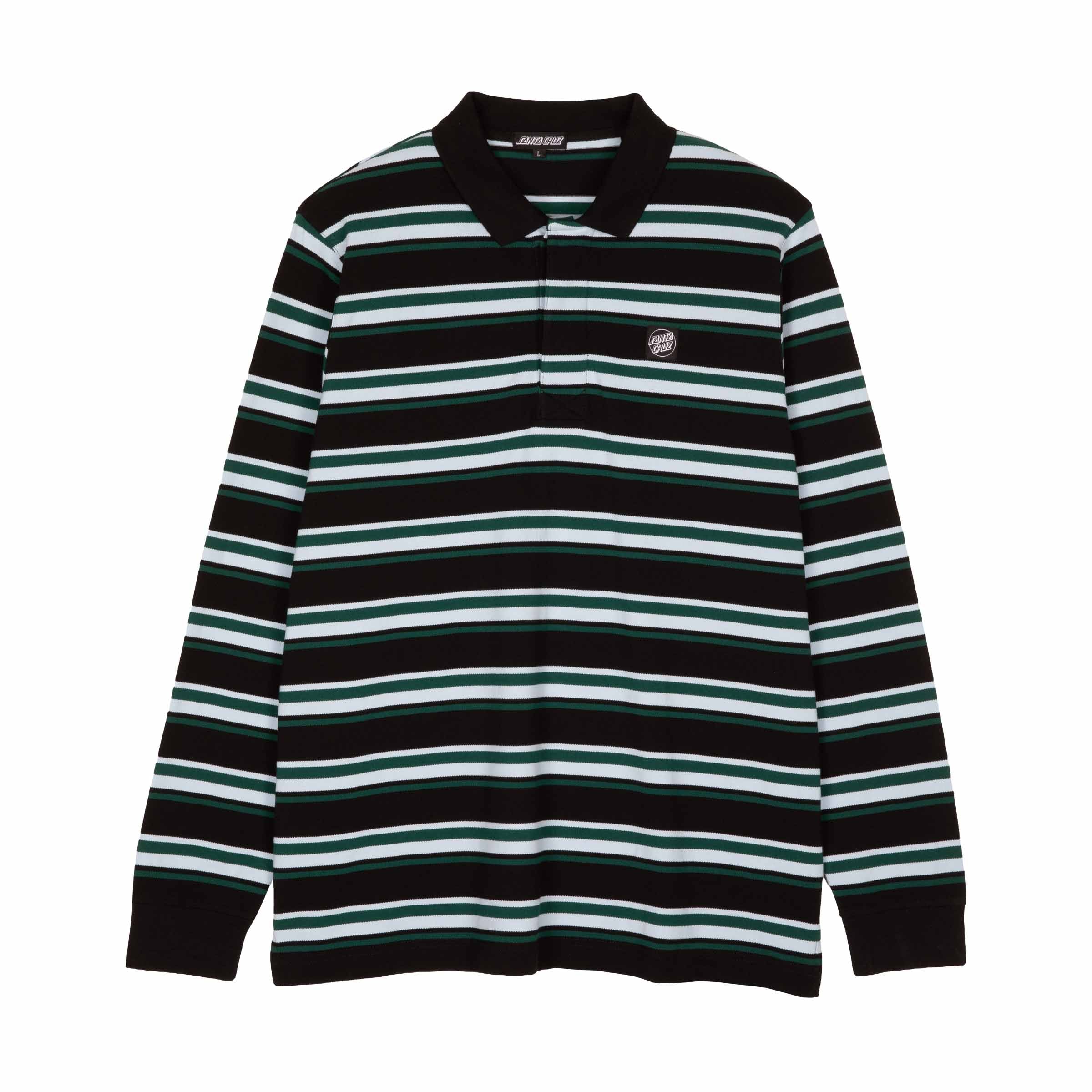 Santa Cruz Cera Long Sleeve Polo-Black/Fresh | Santa Cruz | - Northshore Newquay - Surf/Skate Shop