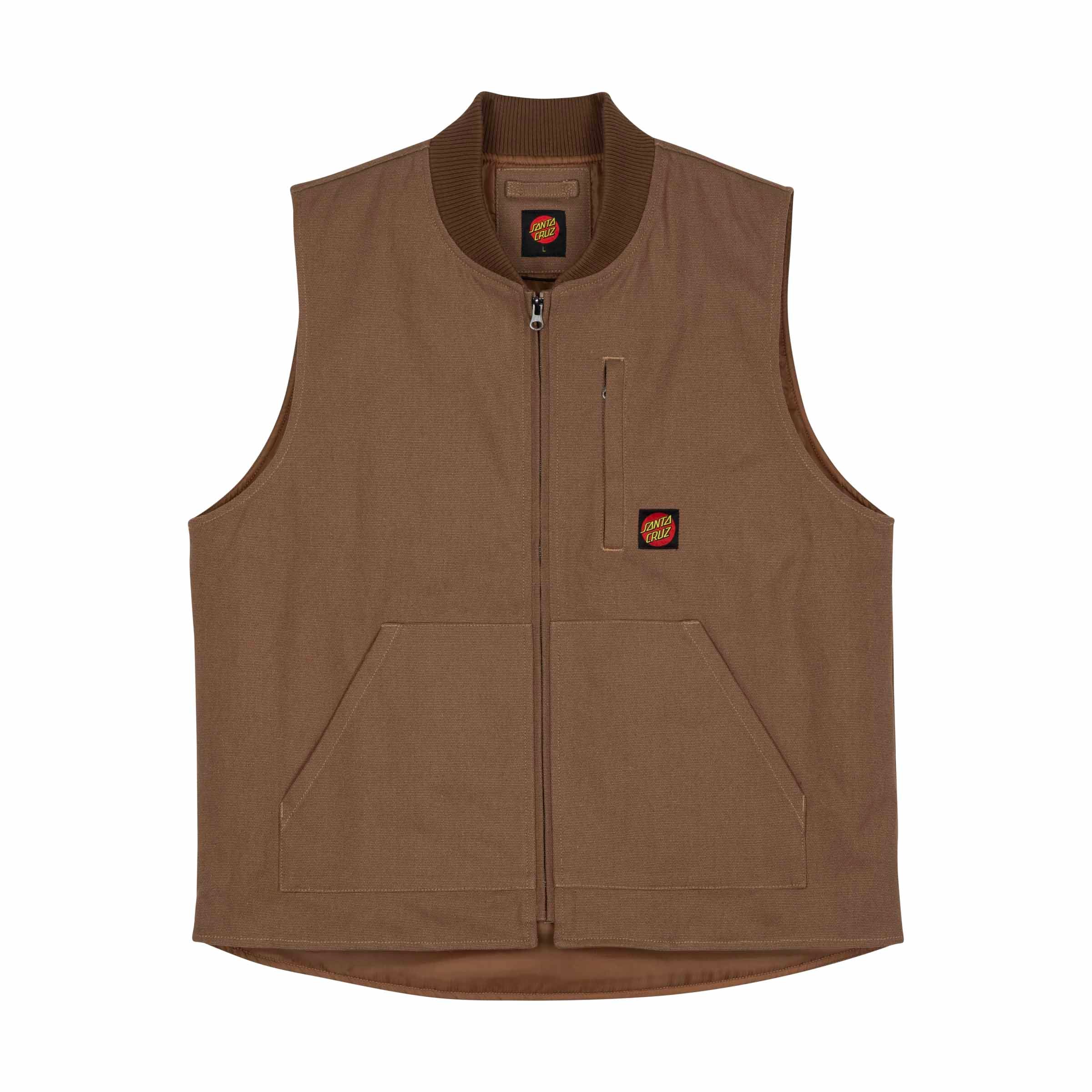 Santa Cruz Classic Label Vest-Taupe XL | Santa Cruz | - Northshore Newquay - Surf/Skate Shop