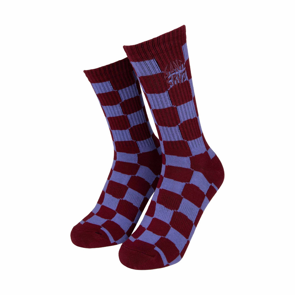 Santa Cruz Daze Check Socks(2 Pack)-Purple/Green Check UK3-6 | Santa Cruz | - Northshore Newquay - Surf/Skate Shop
