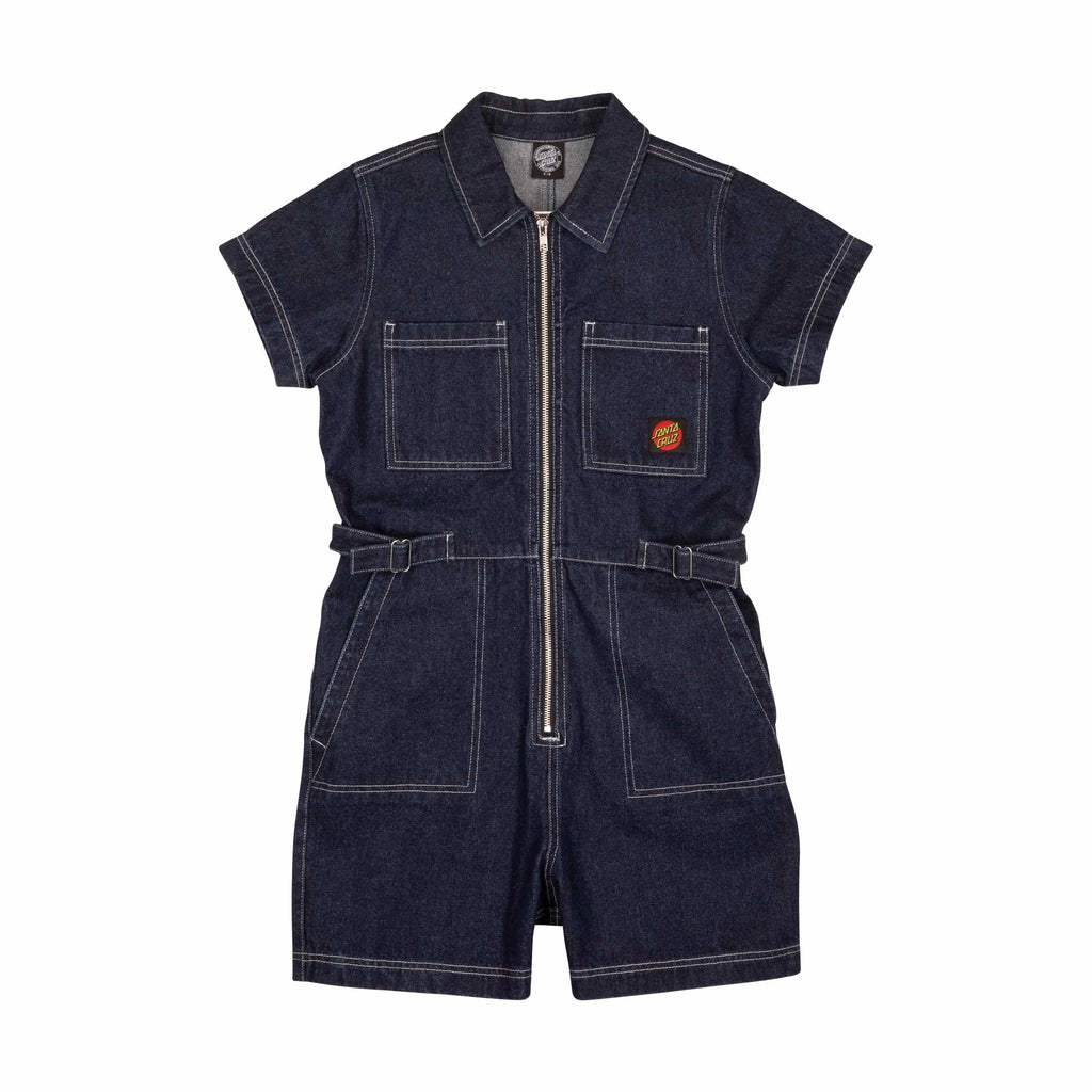 Santa Cruz Women's Line Up Utility Playsuit-Dark Denim UK14 | Santa Cruz | - Northshore Newquay - Surf/Skate Shop