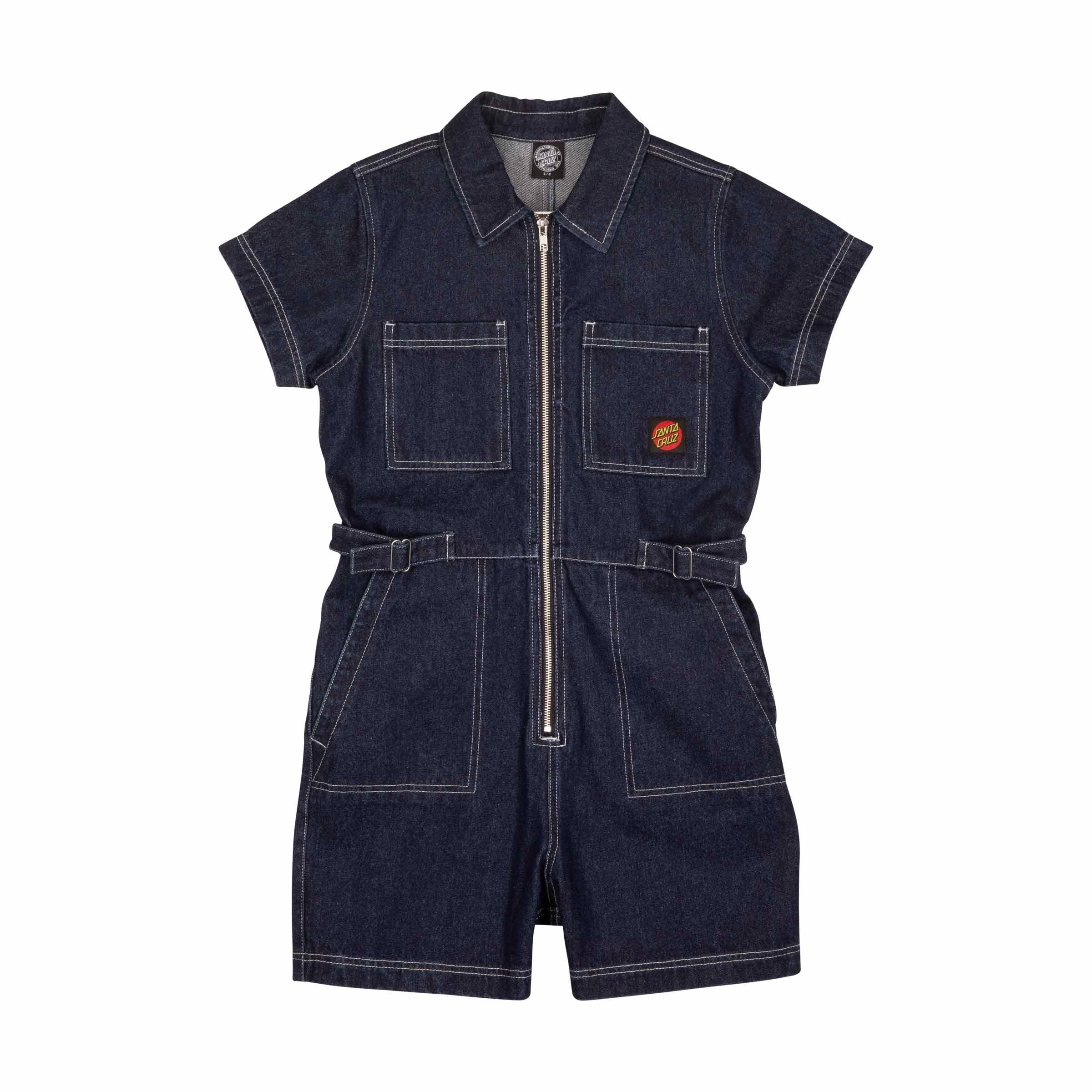 Santa Cruz Women's Line Up Utility Playsuit-Dark Denim UK14 | Santa Cruz | - Northshore Newquay - Surf/Skate Shop