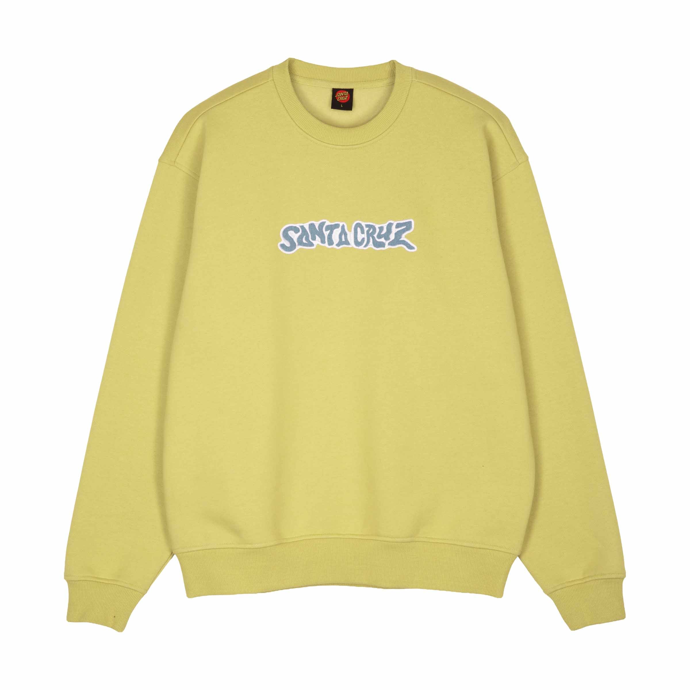 Santa Cruz Patch Strip Crew-Faded Khaki | Santa Cruz | - Northshore Newquay - Surf/Skate Shop