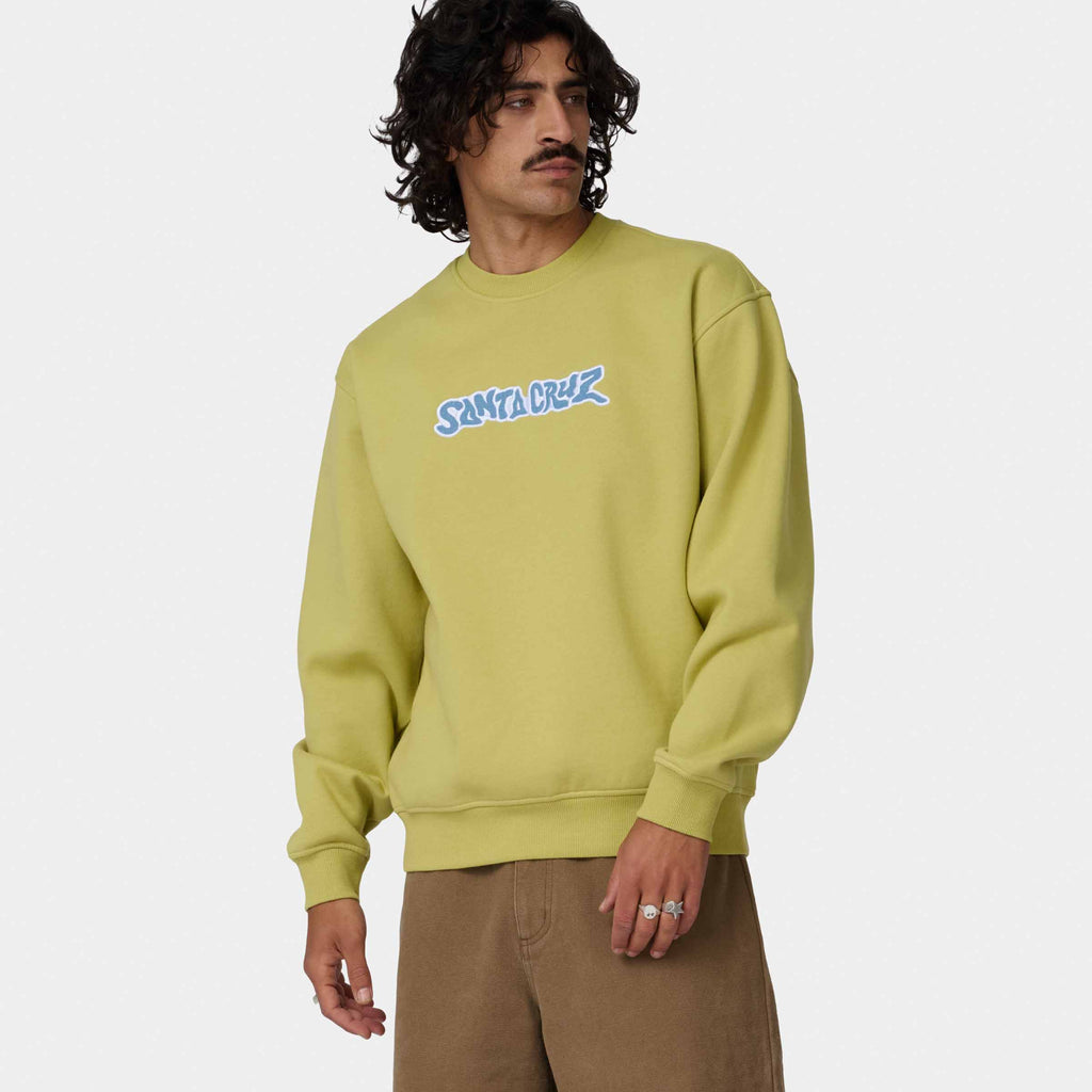 Santa Cruz Patch Strip Crew-Faded Khaki | Santa Cruz | - Northshore Newquay - Surf/Skate Shop