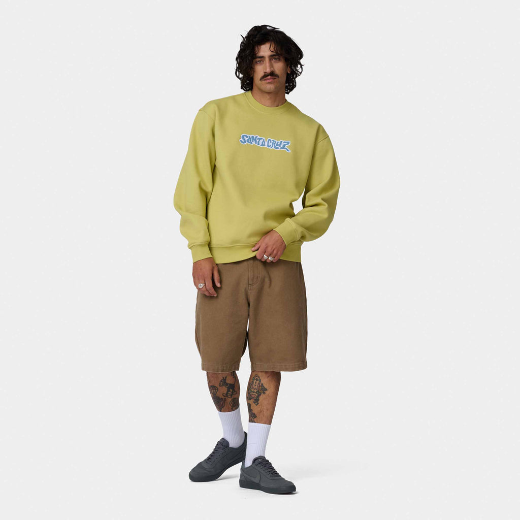 Santa Cruz Patch Strip Crew-Faded Khaki | Santa Cruz | - Northshore Newquay - Surf/Skate Shop