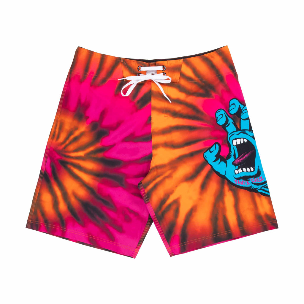 Santa Cruz Screaming Hand Boardshort-Pink/Orange Tie Dye | Santa Cruz | - Northshore Newquay - Surf/Skate Shop