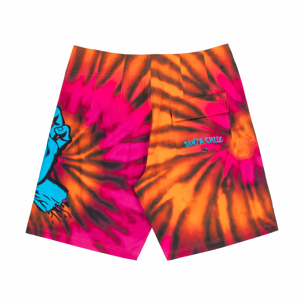 Santa Cruz Screaming Hand Boardshort-Pink/Orange Tie Dye | Santa Cruz | - Northshore Newquay - Surf/Skate Shop