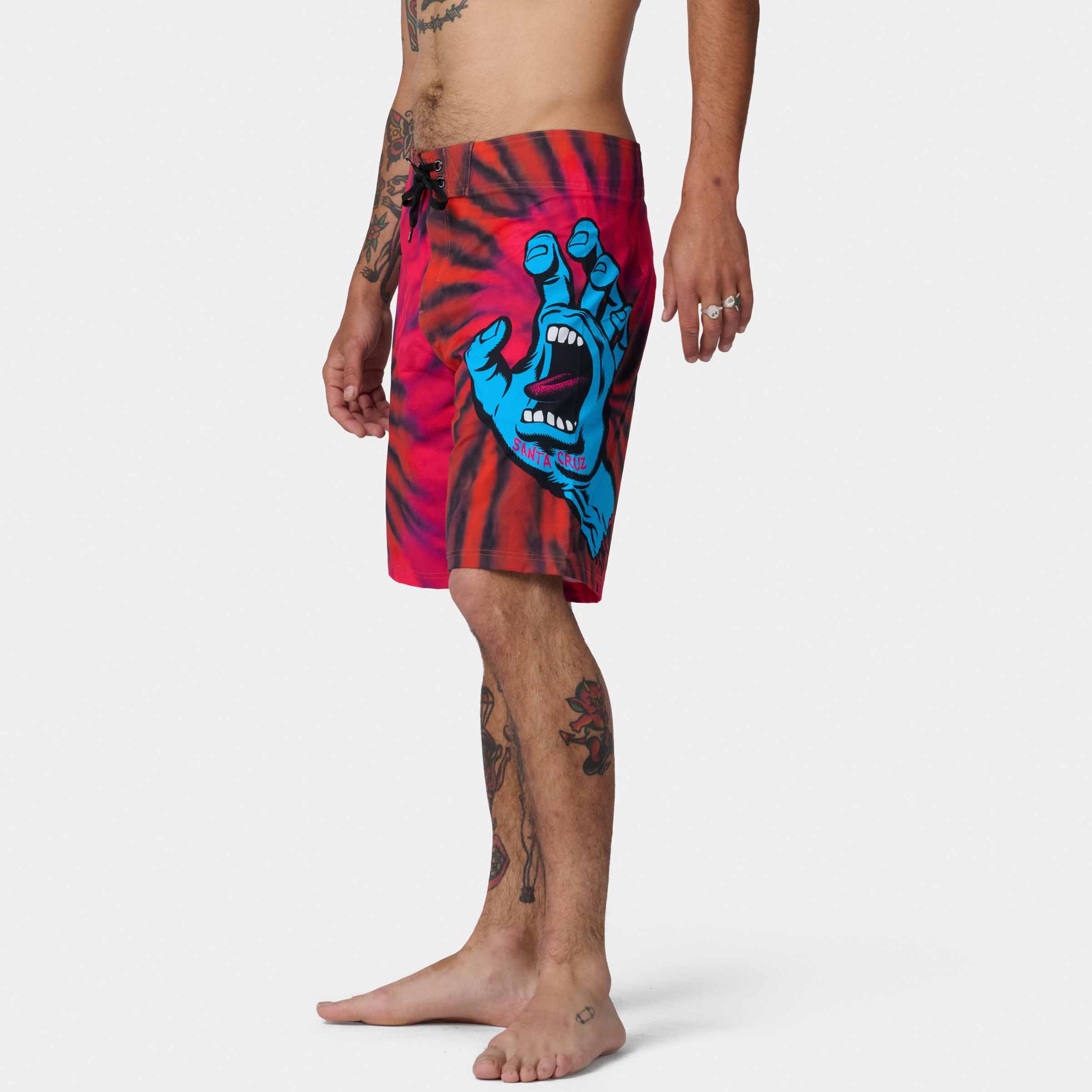 Santa Cruz Screaming Hand Boardshort-Pink/Orange Tie Dye | Santa Cruz | - Northshore Newquay - Surf/Skate Shop