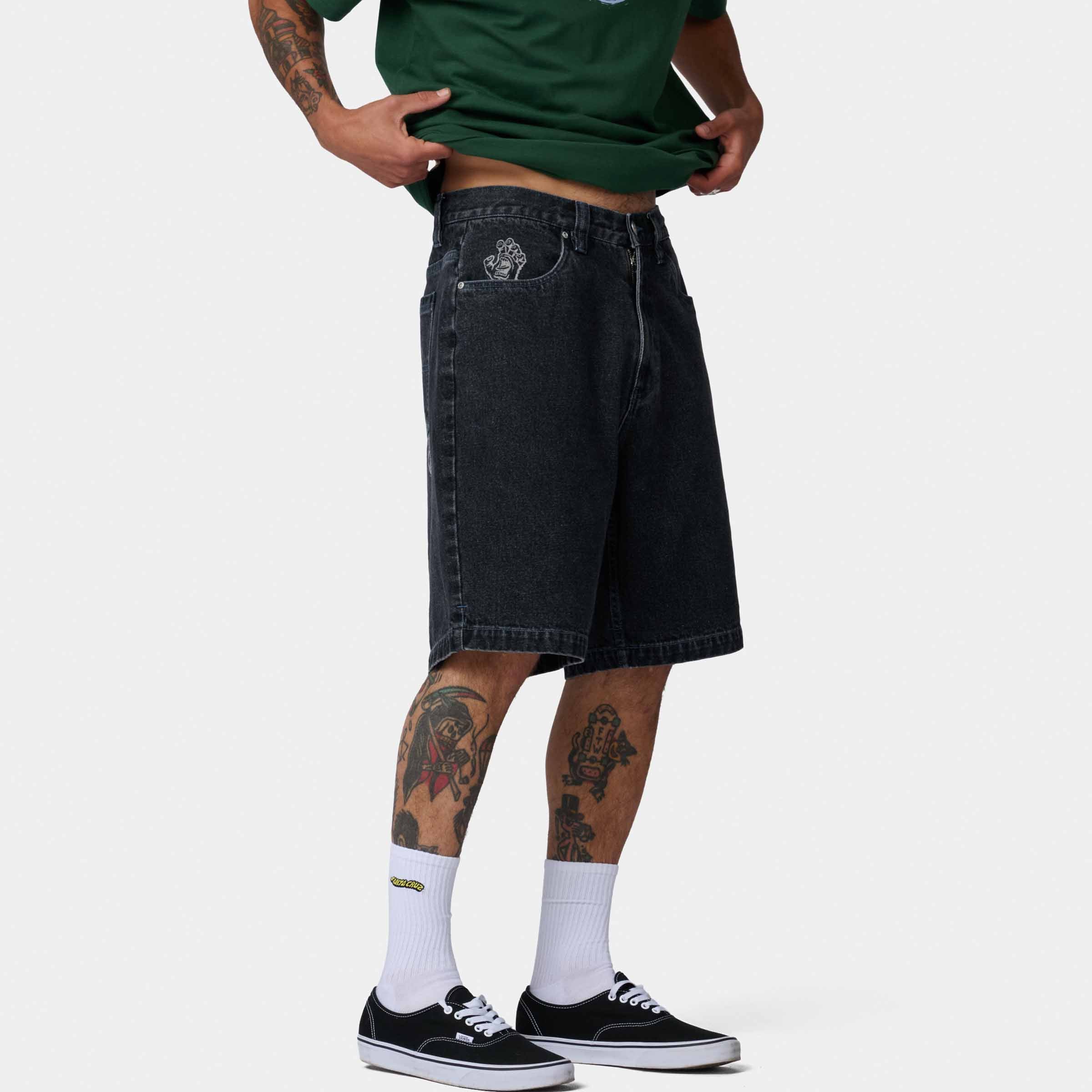 Santa Cruz Stamped Big Shorts-Black | Santa Cruz | - Northshore Newquay - Surf/Skate Shop