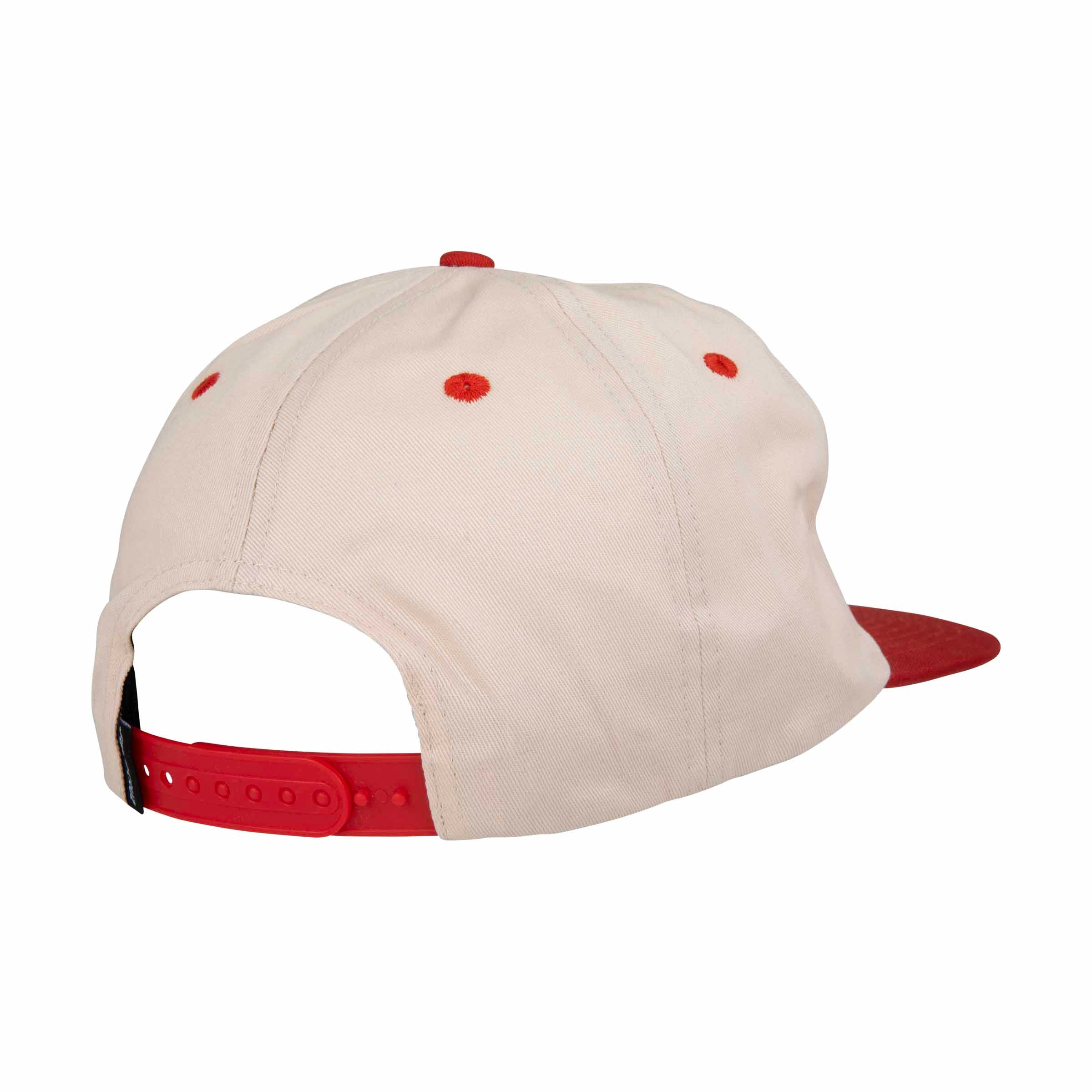 Santa Cruz Stamped Opus Snapback Cap-Off White/Ketchup | Santa Cruz | - Northshore Newquay - Surf/Skate Shop