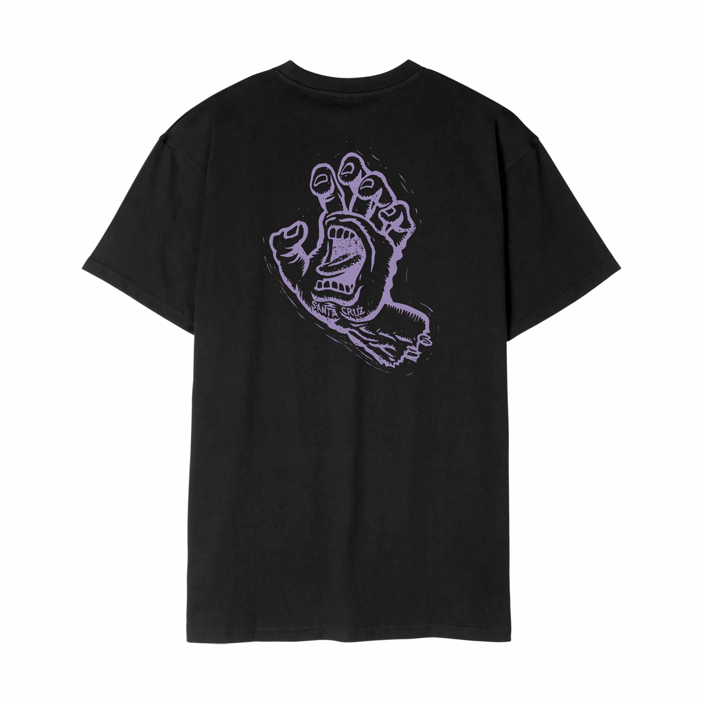 Santa Cruz Stamped Screaming Hand T-Shirt-Black | Santa Cruz | - Northshore Newquay - Surf/Skate Shop