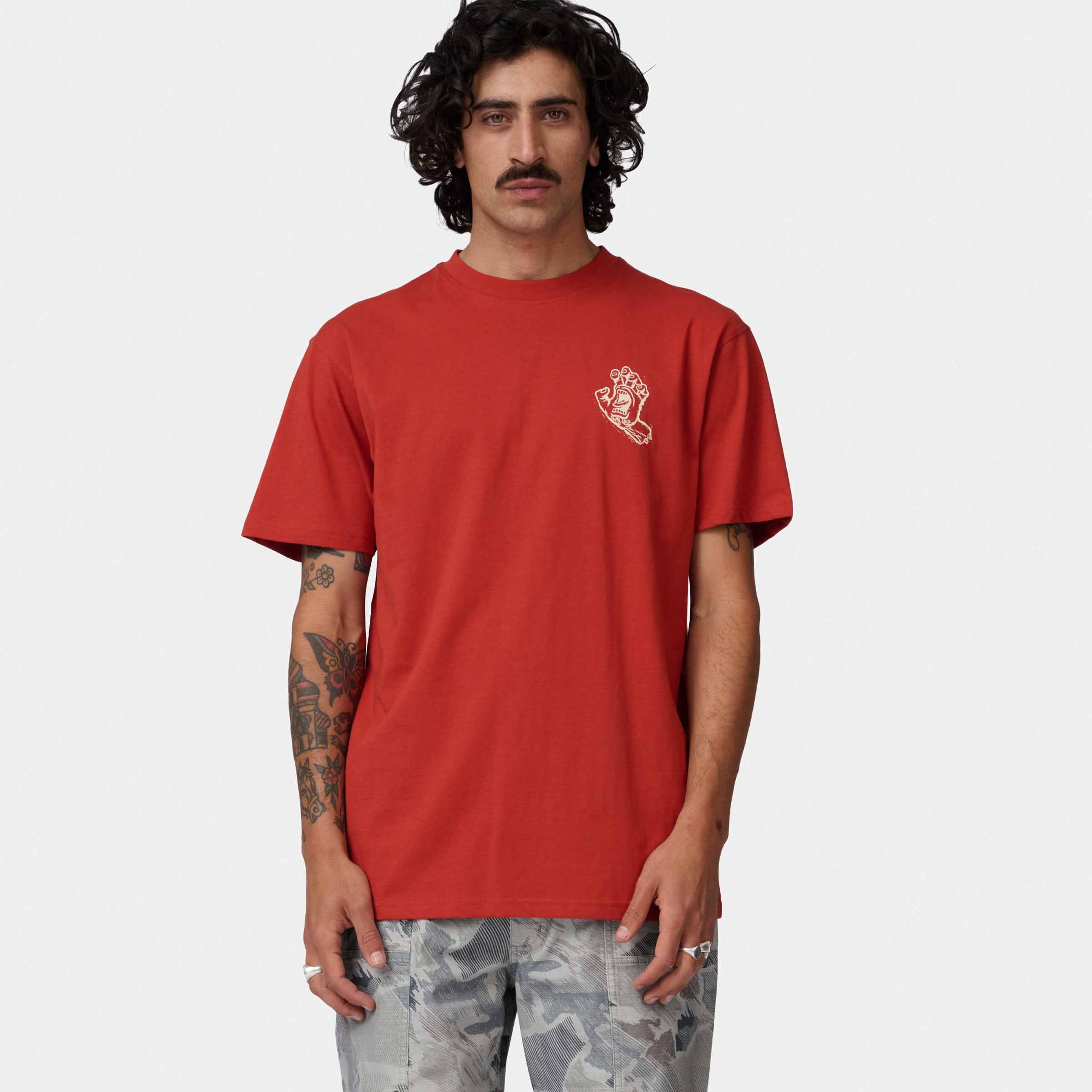 Santa Cruz Stamped Screaming Hand T-Shirt-Ketchup | Santa Cruz | - Northshore Newquay - Surf/Skate Shop