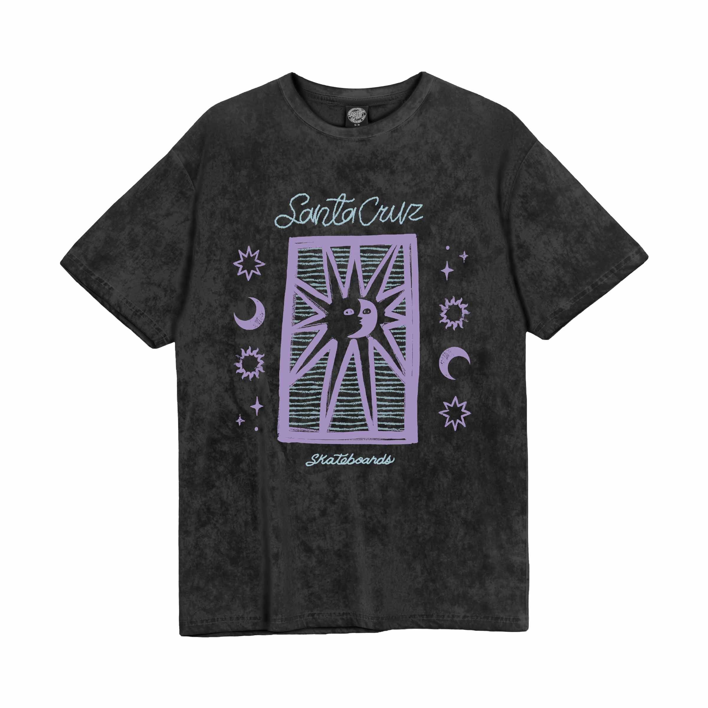 Santa Cruz Women's Sun Stamp Script T-Shirt-Charcoal Acid Wash UK14 | Santa Cruz | - Northshore Newquay - Surf/Skate Shop